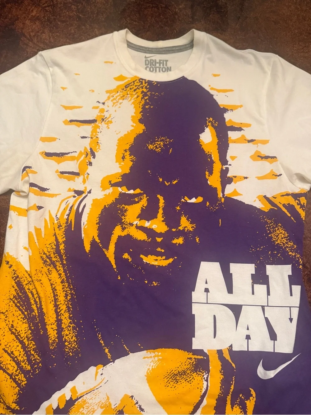 Nike football White Purple Yellow 'All Day' Graphic Dri-FIT Tee